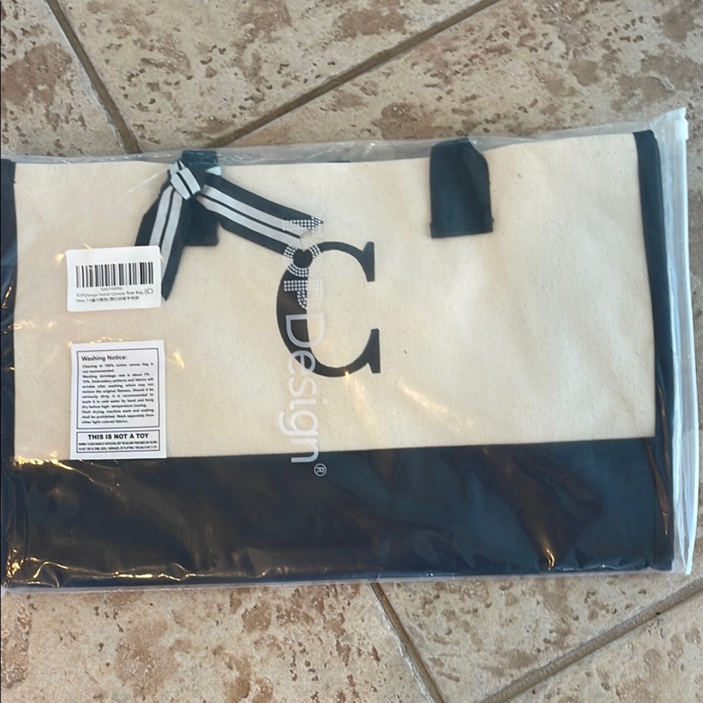 Elegant Black and Cream Tote Bag for Everyday Use